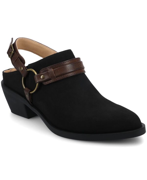 ジュルネ コレクション レディース シューズ パンプス Journee Collection Women's Urbana Pointed Toe Comfort Casual Strappy Mules Black ブラック｜ReVida 店
