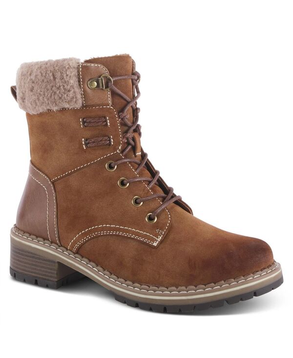 パトリシア レディース シューズ ブーツ・レインブーツ スピード競技 Patrizia Women s JORDYN Faux Fur Trim Lace-Up Booties with Zipper Closure Camel 駱駝 レディース靴-その他-ブーツ