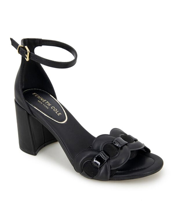 ケネスコール レディース シューズ サンダル ヒール Kenneth Cole New York Women's Luisa Woven Block Heel Sandals Black- Polyester Textile ブラック