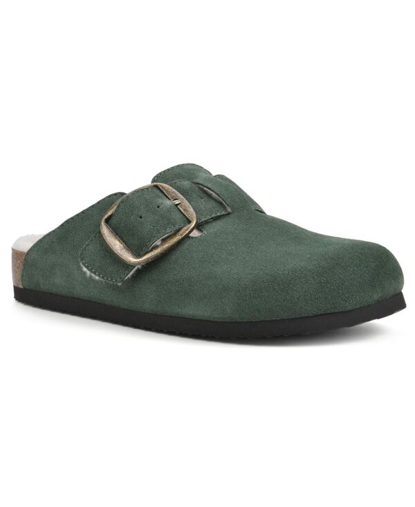 ホワイトマウンテン レディース シューズ サンダル White Mountain Women's Big Sur Slip On Clogs Hunter Green Suede with Fur グリーン