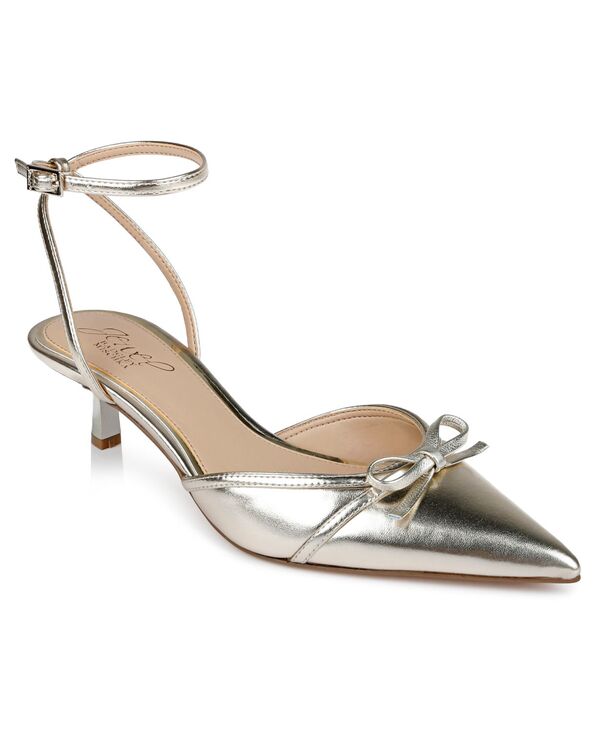 ジュウェルダグレイミシュカ レディース シューズ パンプス ヒール Jewel Badgley Mischka Women's Talasia Kitten Heel Pumps Gold Metallic Leather ゴールド