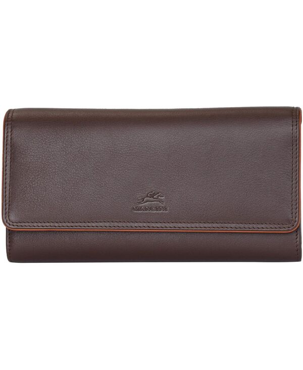 マンシーニ レディース 付属品 紙入れ Mancini Sonoma RFID Secure Quad Fold Wallet Brown 赤銅色