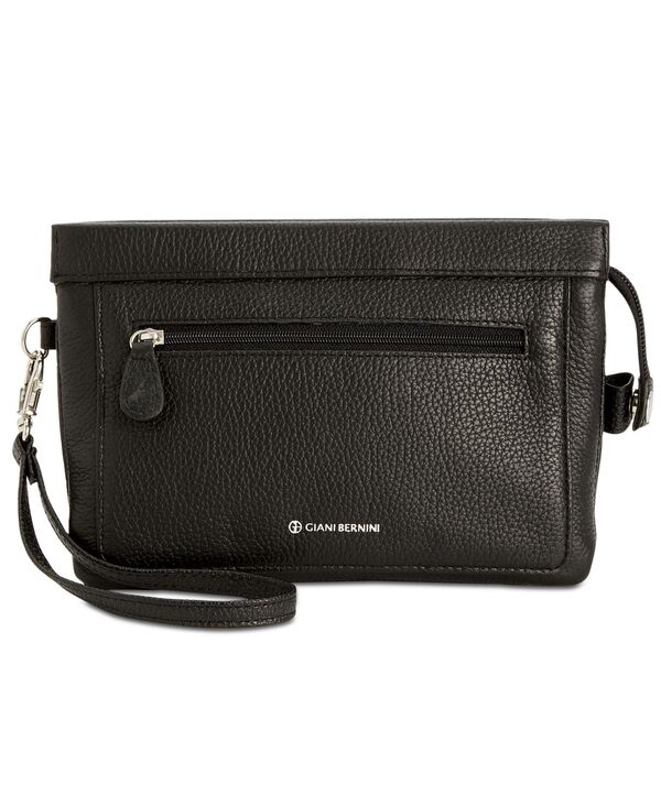 ジャーニ ベルニーニ レディース 付属物 札入れ なめし革 Giani Bernini Softy Leather Crossbody Wallet Black/Silver 黒いこと バッグ・小物・ブランド雑貨-レディース財布-財布・ケース