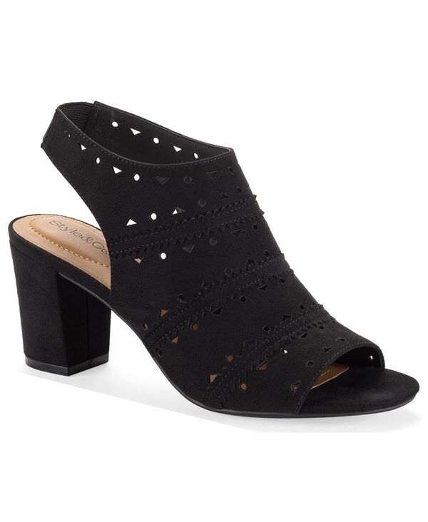 スタイルアンドコー レディース シューズ サンダル Style & Co Women's Peggyy Peep-Toe Sandals Black Beauty ブラック