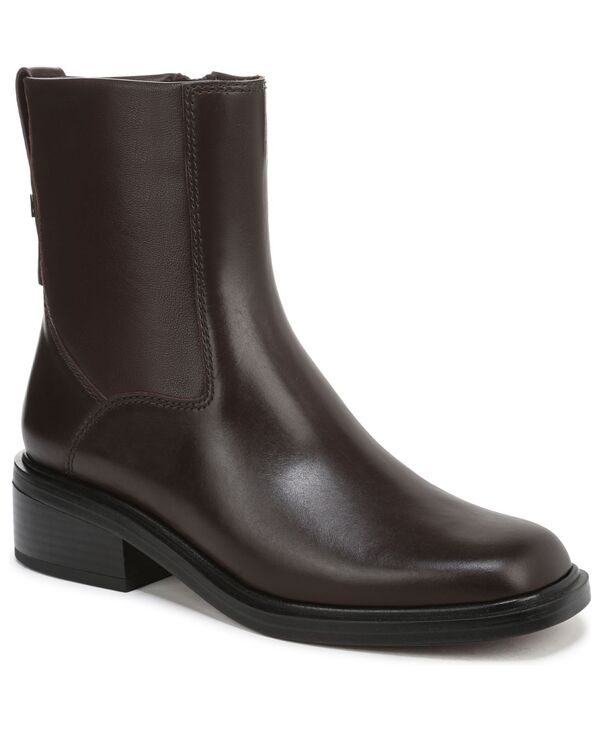 フランコサルト レディース シューズ ブーツ・レインブーツ ヒール Franco Sarto Women's Gracely Block Heel Zip Short Boots Castagno Brown Leather ブラウン｜ReVida 店
