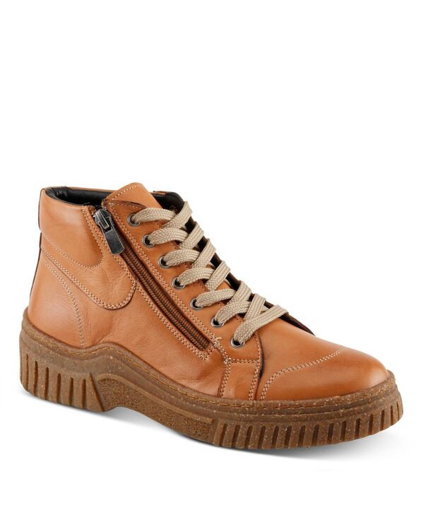 スプリングステップ レディース シューズ ブーツ・レインブーツ スニーカー レザー Spring Step LOEVA Leather High-Top Sneaker Boot with Removable Insole and Zipper Access Camel キャメル|ReVida 店