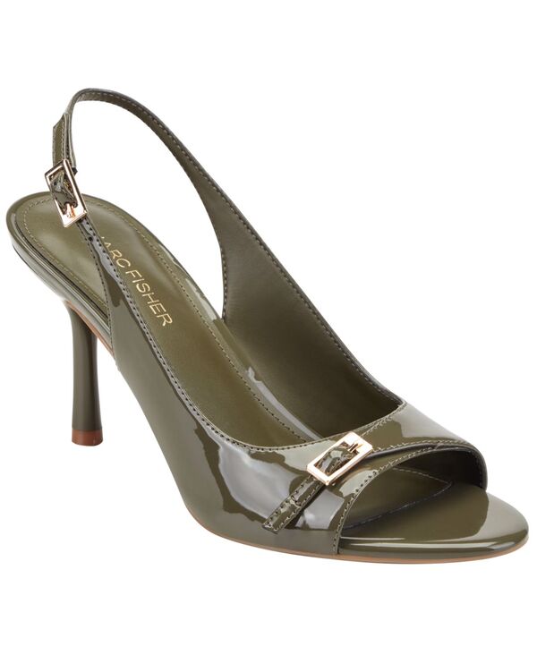 マークフィッシャー レディース シューズ サンダル Marc Fisher Women\u0027s Paza Slingback Stiletto Dressandals Olive Patent オリーブ