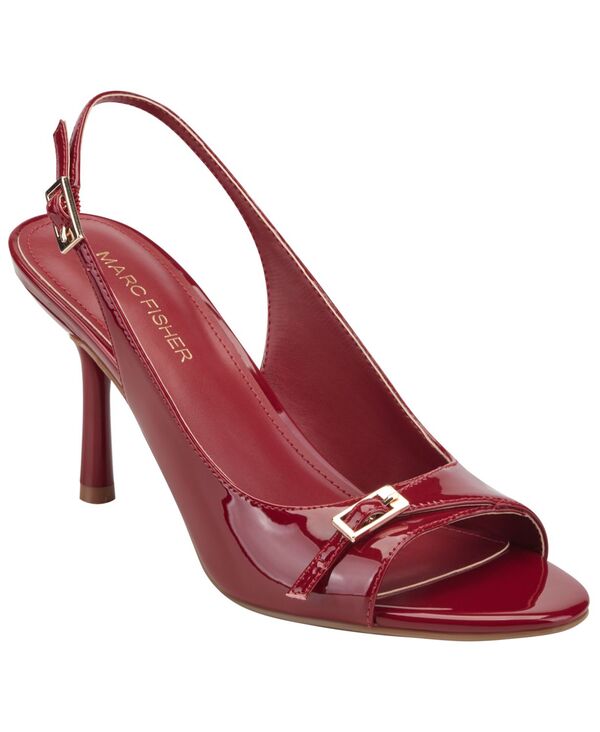 マークフィッシャー レディース シューズ サンダル Marc Fisher Women\u0027s Paza Slingback Stiletto Dressandals Red Patent 赤いこと