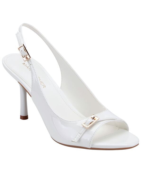 マークフィッシャー レディース シューズ サンダル Marc Fisher Women\u0027s Paza Slingback Stiletto Dressandals White Patent 白いこと