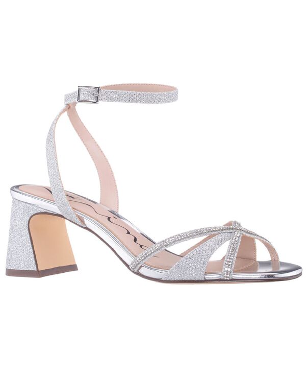 ニナ レディース シューズ サンダル 踵 Nina Women\u0027s Bracha Block Heel Evening Sandalsilver しろがね色