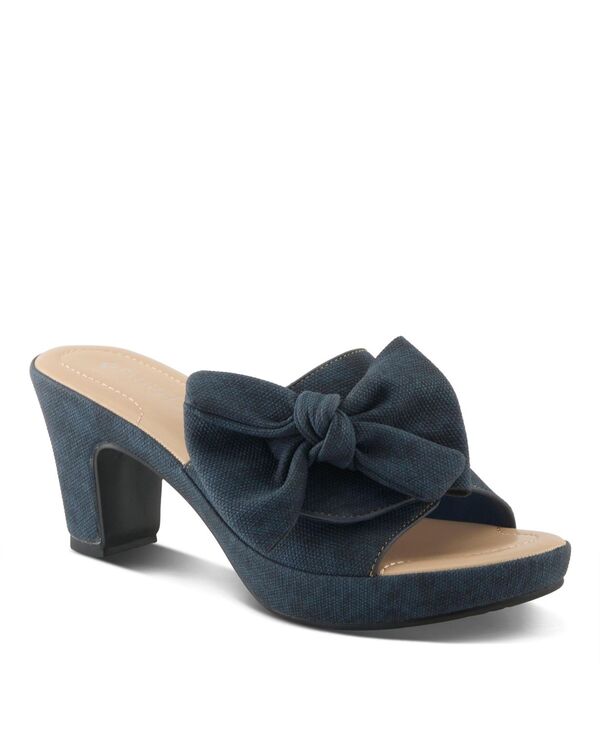 パトリシア レディース シューズ サンダル デニム ヒール Patrizia Women's NORMAJEAN Denim Bow Slide Heeled Sandals Dark denim blue デニム｜ReVida 店