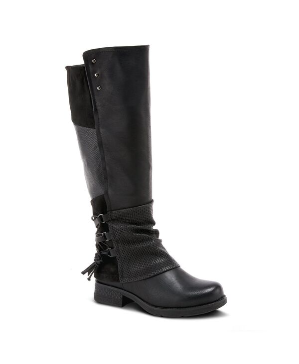 パトリシア レディース シューズ ブーツ・レインブーツ トール スピード競技 マキシ Patrizia Women ’ s MAXIE Back Lace Detail Faux Fur Lined Tall Boot Black 黒いこと レディース靴-その他