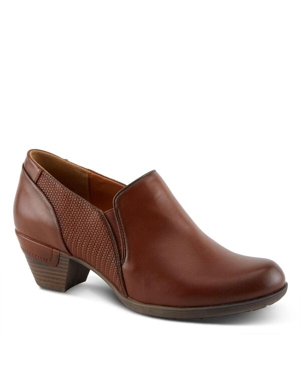 パトリシア レディース シューズ パンプス ヒール Patrizia Women s JULANEAH Embossed Slip-On Shooties with Elastic Fit and Block Heel Brown ブラウン|ReVida 店