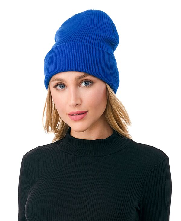 マーカスアドレール レディース アクセサリー 帽子 Marcus Adler Women's Ultra Soft Rib Detail Cuff Beanie Cobalt Blue ブルー