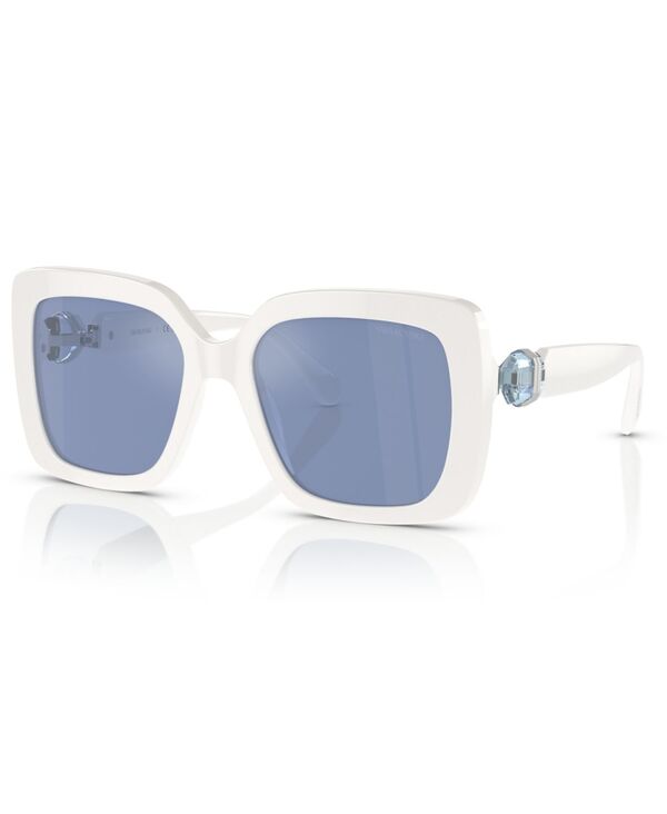スワロフスキー レディース アクセサリー サングラス・アイウェア Swarovski Women'sunglassesK6001 White/Light Blue Mirror ホワイト