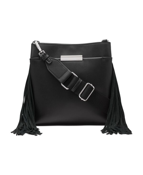 カルバンクライン レディース バッグ フリンジ Calvin Klein Somadjustable Fringe Crossbody Bag Black/Silver ブラック