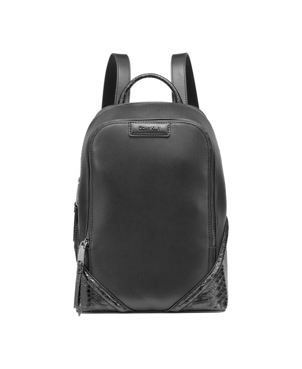 カルバンクライン レディース バッグ バックパック・リュックサック Calvin Klein Iver Mixed Material Zip-Around Backpack Black/Gunmetal ブラック