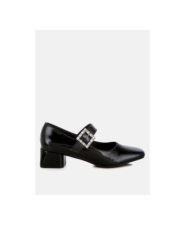 ロンドンラグ レディース シューズ サンダル トール London Rag Womens Abeba Diamante Brooch Metallic Mary Jane Pumps Black ブラック