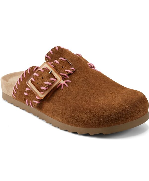 アース レディース シューズ パンプス Earth Women's Gena Stitched Flat Clogs Cognac Suede