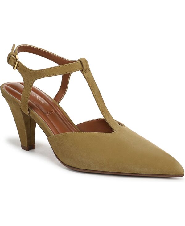 フランコサルト レディース シューズ パンプス Franco Sarto Women's Ovett Pointed Toe Strappy Shoes Mustard Brown Suede マスタード