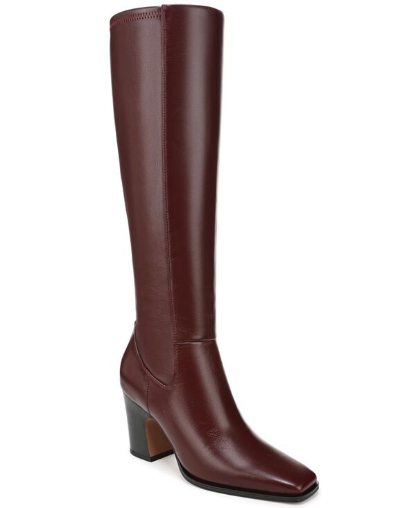 フランコサルト レディース シューズ パンプス トール ブーツ Franco Sarto Women's Jonie Square Toe Zip Tall Boots Regular & Wide Calf Oxblood Red Leather レッド画像