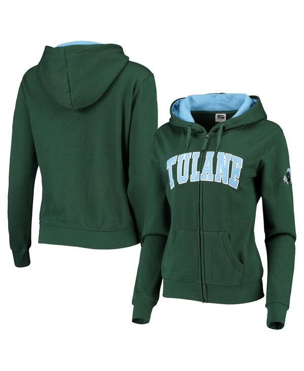 コロシアム レディース アウター パーカー・スウェット Colosseum Women's Green Tulane Green Wave Arched Name Full-Zip Hoodie Green グリーン｜ReVida 店
