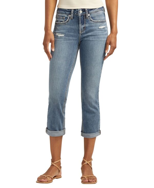 シルバー ジーンズ レディース ボトムス デニムパンツ キャップ Silver Jeans Co. Women'suki Mid Rise Curvy Fit Capri Jeans Indigo インディゴ|ReVida 店
