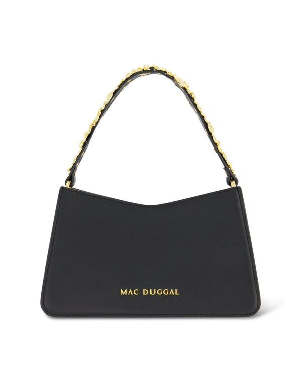 マックダガル レディース バッグ フラワー柄 レザー フラワー Mac Duggal Gold Floral Strap Nappa Leather Shoulder Bag Black ブラック