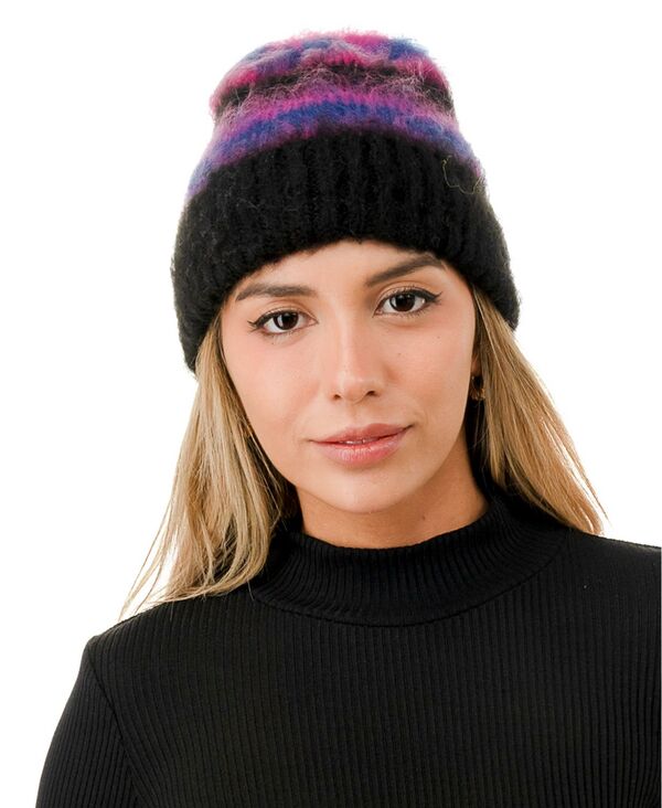 マーカスアドレール レディース アクセサリー 帽子 Marcus Adler Stripe Fuzzy Hair Beanie Lavender ラベンダー