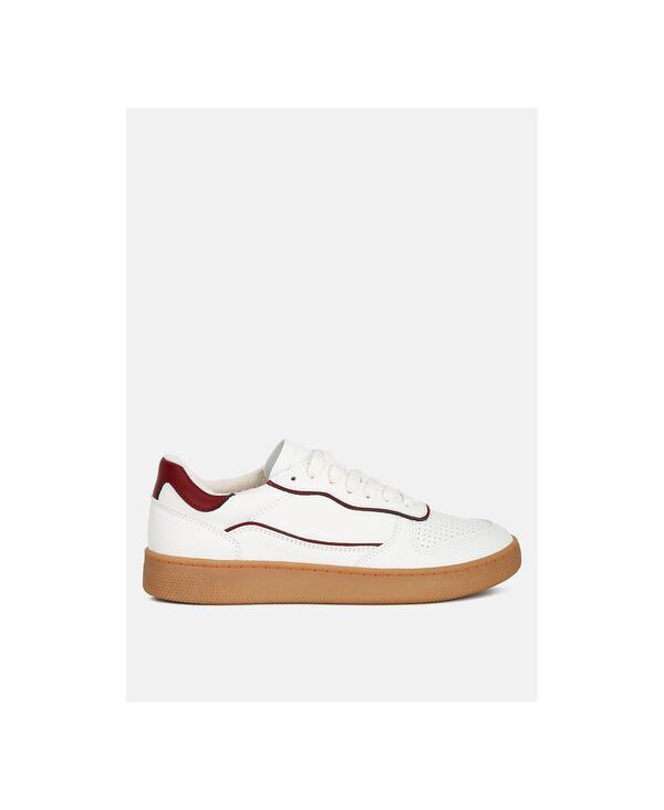 ロンドンラグ レディース シューズ スニーカー トール レザー フェイクレザー London Rag Kyniska Metallic Faux Leather Everyday Sneakers Red レッド