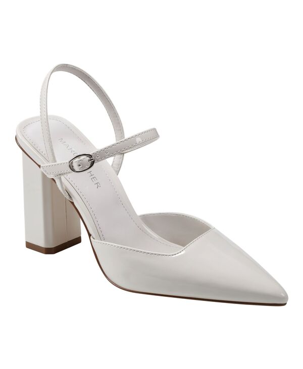 マークフィッシャー レディース シューズ パンプス ヒール Marc Fisher Women's Doster Block Heel Pointy Toe Dress Pumps Ivory Patent - Faux Patent Leather アイボリー