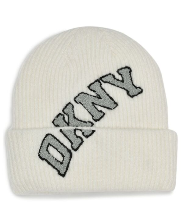 ダナ キャラン ニューヨーク レディース アクセサリー 帽子 ニット ロゴ DKNY Women's Varsity Knit Logo Beanie Ivory アイボリー