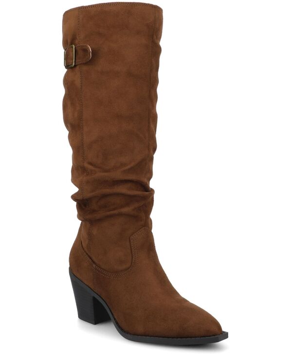 ジュルネ コレクション レディース シューズ ブーツ・レインブーツ Journee Collection Women's Kaleah Regular & Wide Calf Pointed Toe Slouchy Boots Brown ブラウン