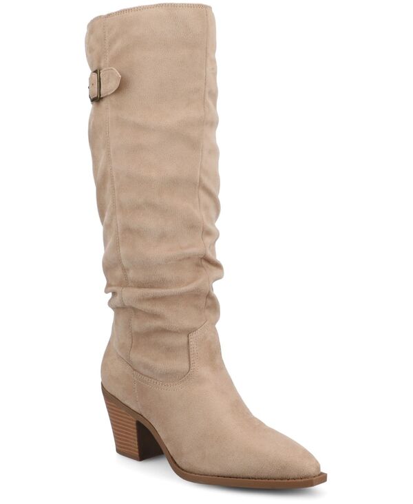 ジュルネ コレクション レディース シューズ ブーツ・レインブーツ Journee Collection Women's Kaleah Regular & Wide Calf Pointed Toe Slouchy Boots Taupe トープ|ReVida 店