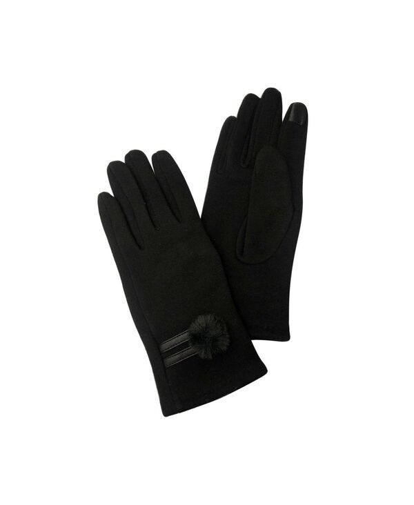 マーカスアドレール レディース アクセサリー 手袋 ジャージー Marcus Adler Women's Pom Jersey Stretch Touchscreen Glove Black ブラック