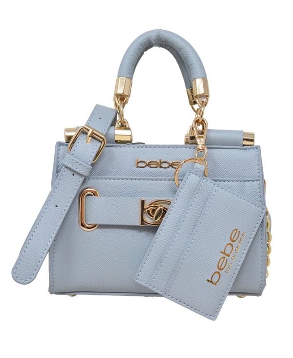 ベベ レディース バッグ ミニ Bebe Alex Mini Satchel Bag Dusty Blue ブルー｜ReVida 店