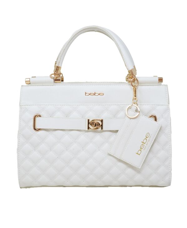ベベ レディース バッグ キルティング ミニ Bebe Alex Quilted Mini Satchel Bag Winter White ホワイト｜ReVida 店