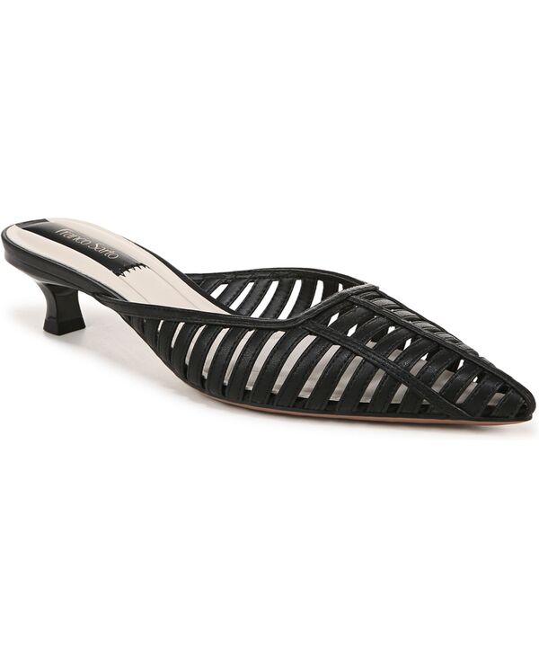 フランコサルト レディース シューズ サンダル レザー フェイクレザー ヒール Franco Sarto Marlina Fisherman Kitten Heel Faux Leather Mules Black Faux Leather ブラック