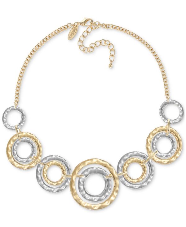 スタイルアンドコー レディース アクセサリー ネックレス・チョーカー・ペンダントトップ レース Style & Co Two-Tone Hammered Link Statement Necklace 18" + 3" extender Two Tone｜ReVida 店