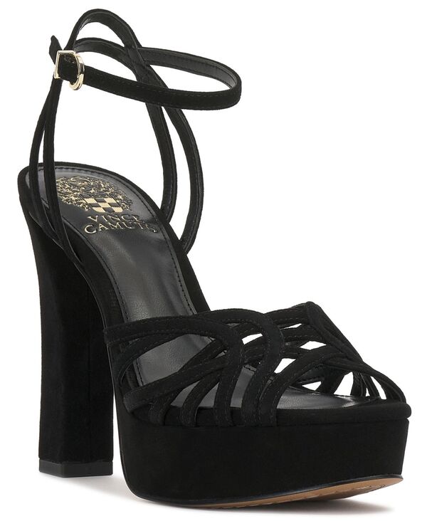 ヴィンスカムート レディース シューズ サンダル プラットフォーム Vince Camuto Women'samlee Strappy Platform Sandals Black ブラック｜ReVida 店