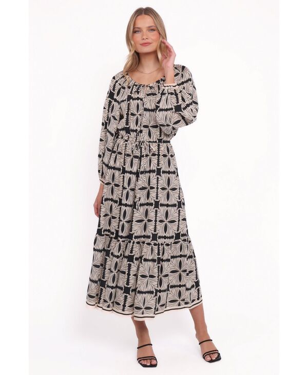 Petal and Pup レディース トップス ワンピース ミディ Petal and Pup Women's Faris Off Shoulder Midi Dress Black geo ブラック｜ReVida 店 20,790円