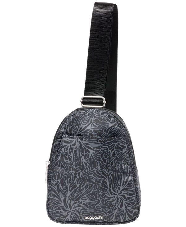 バッガリーニ レディース バッグ ミニ Baggallini Mini Double Zip Sling Bag Midnight Blossom Print