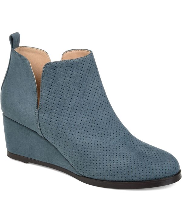 ジュルネ コレクション レディース シューズ ブーツ・レインブーツ Journee Collection Journee Womens Mylee Medium and Wide Width Pull On Wedge Booties Blue ブルー