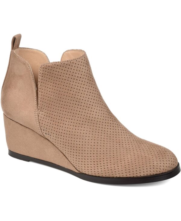ジュルネ コレクション レディース シューズ ブーツ・レインブーツ Journee Collection Journee Womens Mylee Medium and Wide Width Pull On Wedge Booties Taupe トープ
