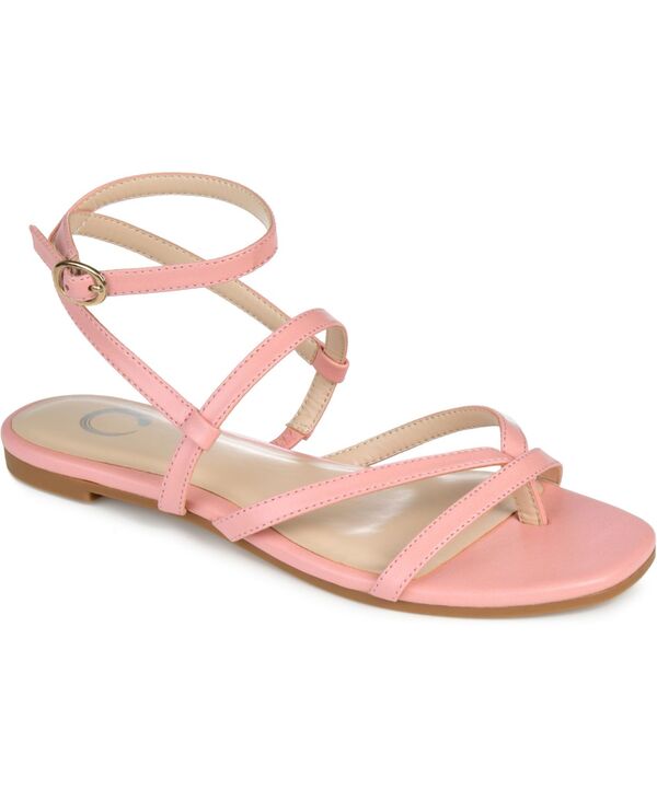 ジュルネ 寄せ合わせ レディース シューズ サンダル Journee Collection Women\u0027serissa Strappy Flat Sandals Pink サクラ色