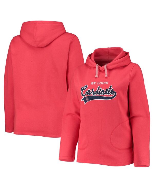 ソフト アズ ア グレープ レディース アウター パーカー・スウェット プラスサイズ Soft As A Grape Women's Red St. Louis Cardinals Plusize Side Split Pullover Hoodie Red レッド