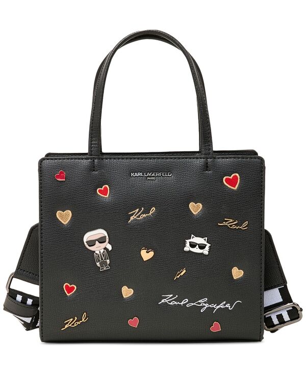 カール ラガーフェルド レディース バッグ KARLAGERFELD PARIS Maybelle Satchel with Cate Pins Multi/black ブラック
