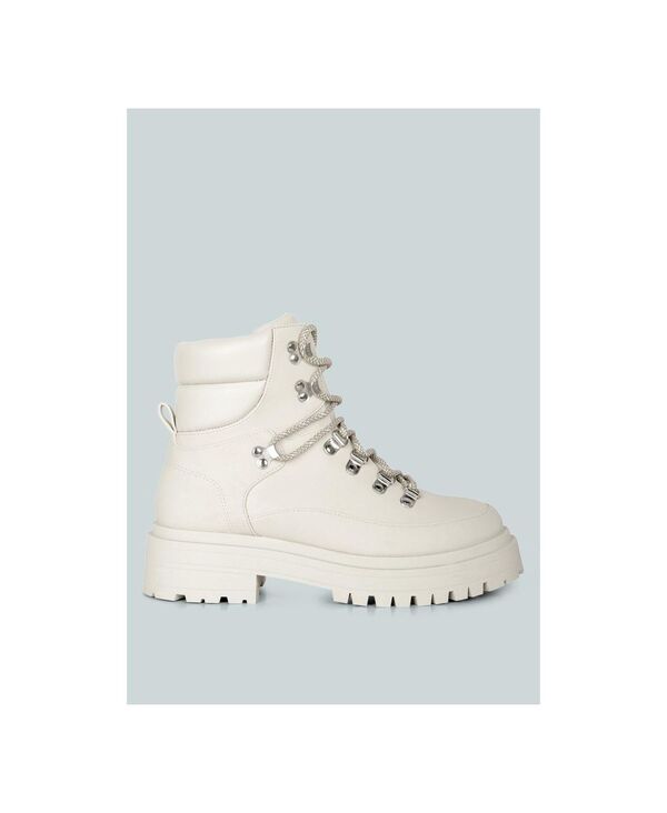 ロンドンラグ レディース シューズ ブーツ・レインブーツ レース London Rag Womens Goliath Lace Up Chunky Biker Boots Beige/khaki カーキ