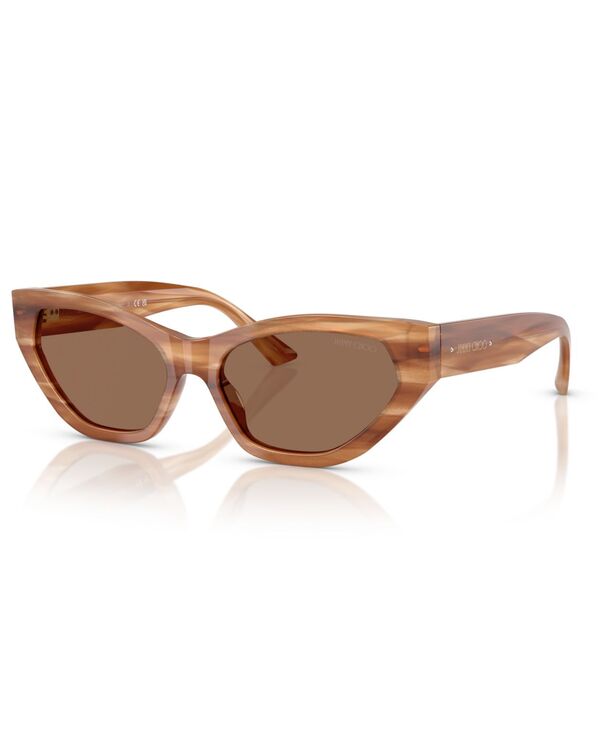 ジミーチュー レディース 付属物 サングラス・アイウェア Jimmy Choo Women\u0027sunglasses JC5022B Striped Havana Glitter Brown 赤銅色