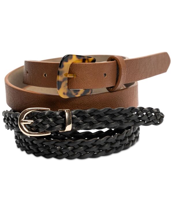 ジャーニ ベルニーニ レディース アクセサリー ベルト Giani Bernini Women's 2-Pk. Solid & Braided Belt Set Cognac